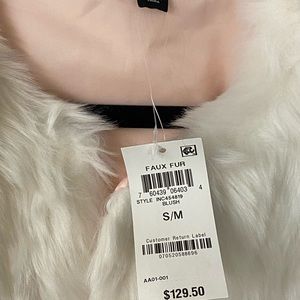 INC International Concepts Faux Sherpa Tie Vest Black SM main image 0